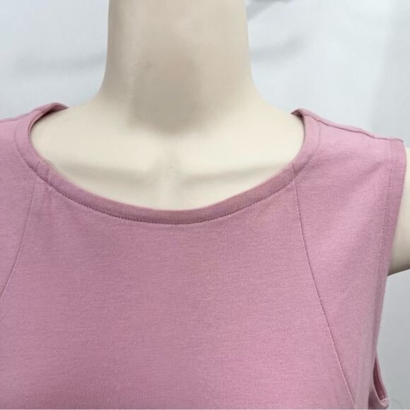 EILEEN FISHER Lantern Organic Cotton Sleeveless Shift Dress In Pink Size XXS - Picture 9 of 12